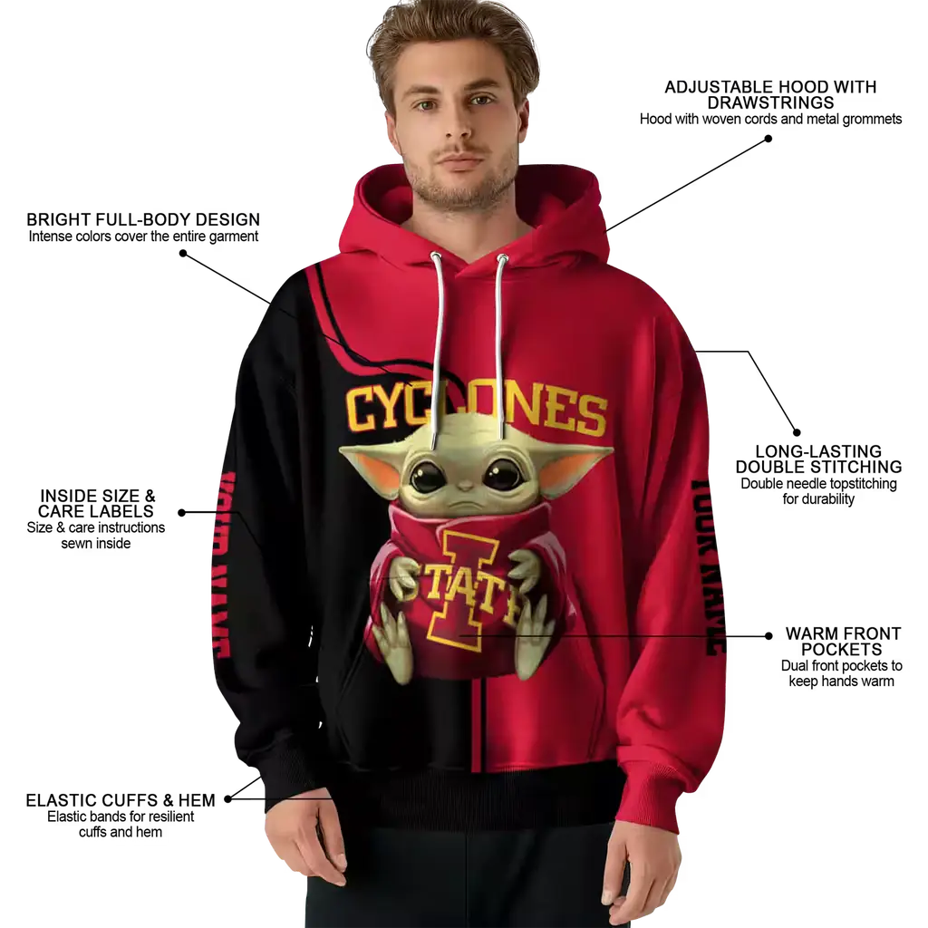 customized iowa state cyclones baby yoda red black hoodie latest model customized iowa state cyclones baby yoda red black hoodie latest model