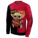 customized iowa state cyclones baby yoda red black hoodie best selling
