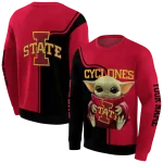 customized iowa state cyclones baby yoda red black hoodie best selling