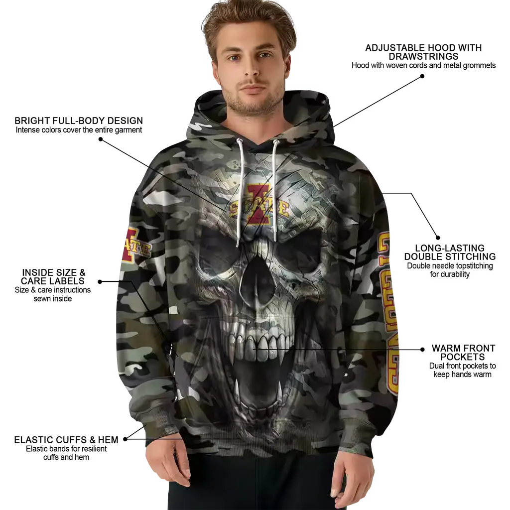 customized iowa state cyclones camo skull hoodie latest model customized iowa state cyclones camo skull hoodie latest model