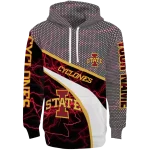 customized iowa state cyclones hexagonal mesh red black gray hoodie best selling