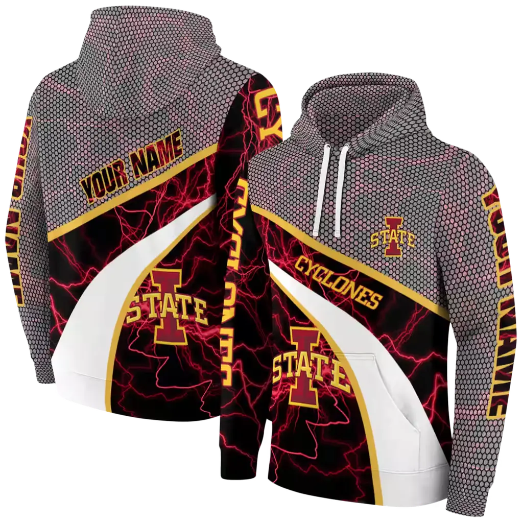 customized iowa state cyclones hexagonal mesh red black gray hoodie fashion forward customized iowa state cyclones hexagonal mesh red black gray hoodie fashion forward