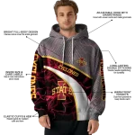 customized iowa state cyclones hexagonal mesh red black gray hoodie best selling