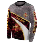 customized iowa state cyclones hexagonal mesh red black gray hoodie best selling