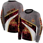 customized iowa state cyclones hexagonal mesh red black gray hoodie best selling