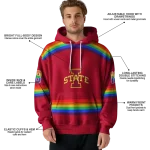 customized iowa state cyclones rainbow stripes red hoodie best selling