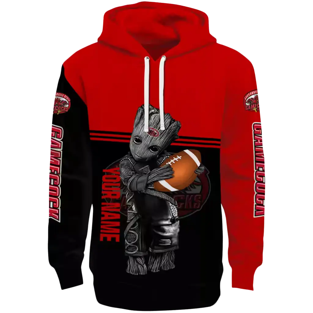 customized jacksonville state gamecocks baby groot red black hoodie best selling customized jacksonville state gamecocks baby groot red black hoodie best selling