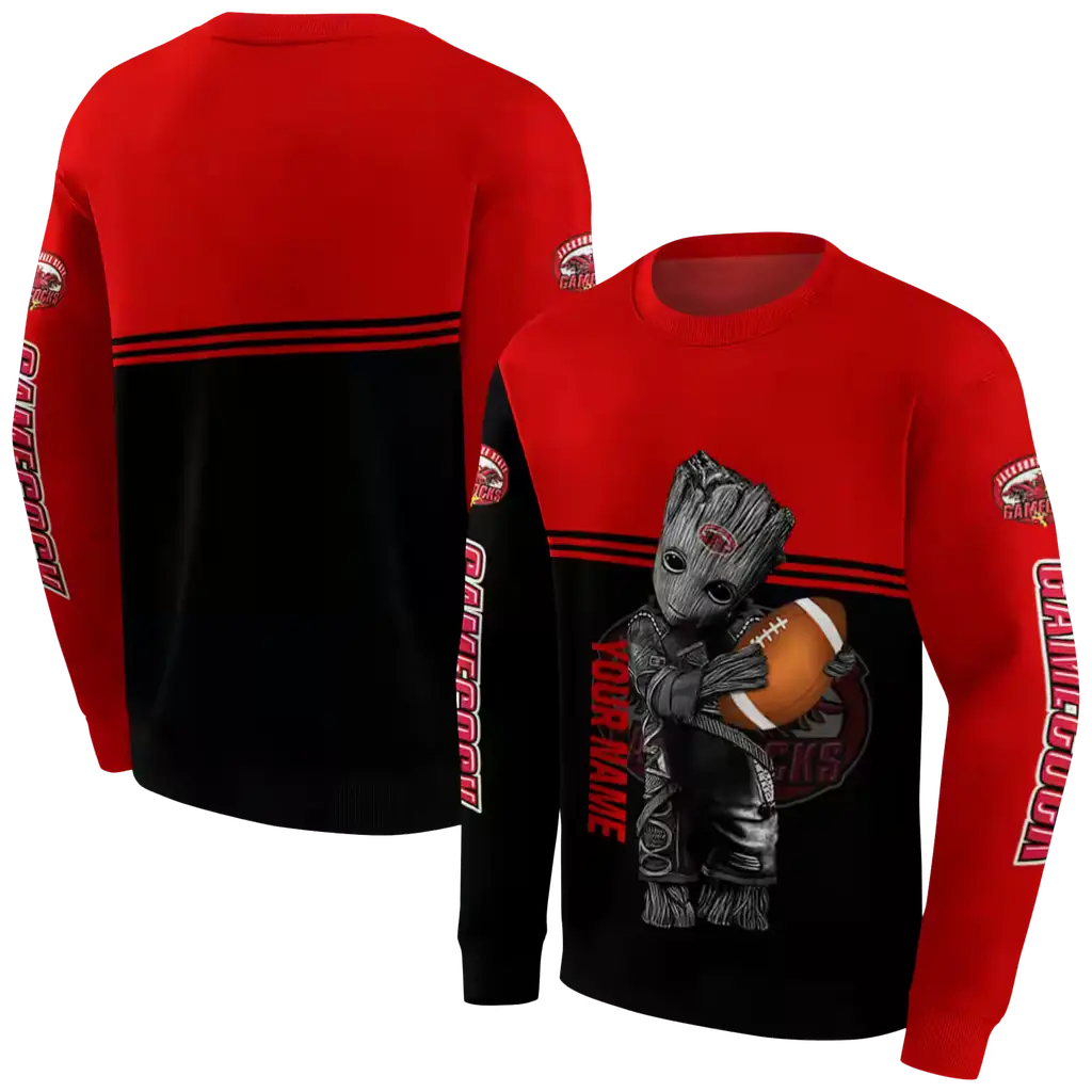 customized jacksonville state gamecocks baby groot red black hoodie premium grade customized jacksonville state gamecocks baby groot red black hoodie premium grade
