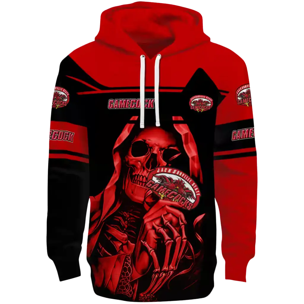 customized jacksonville state gamecocks grim reaper red black hoodie best selling customized jacksonville state gamecocks grim reaper red black hoodie best selling