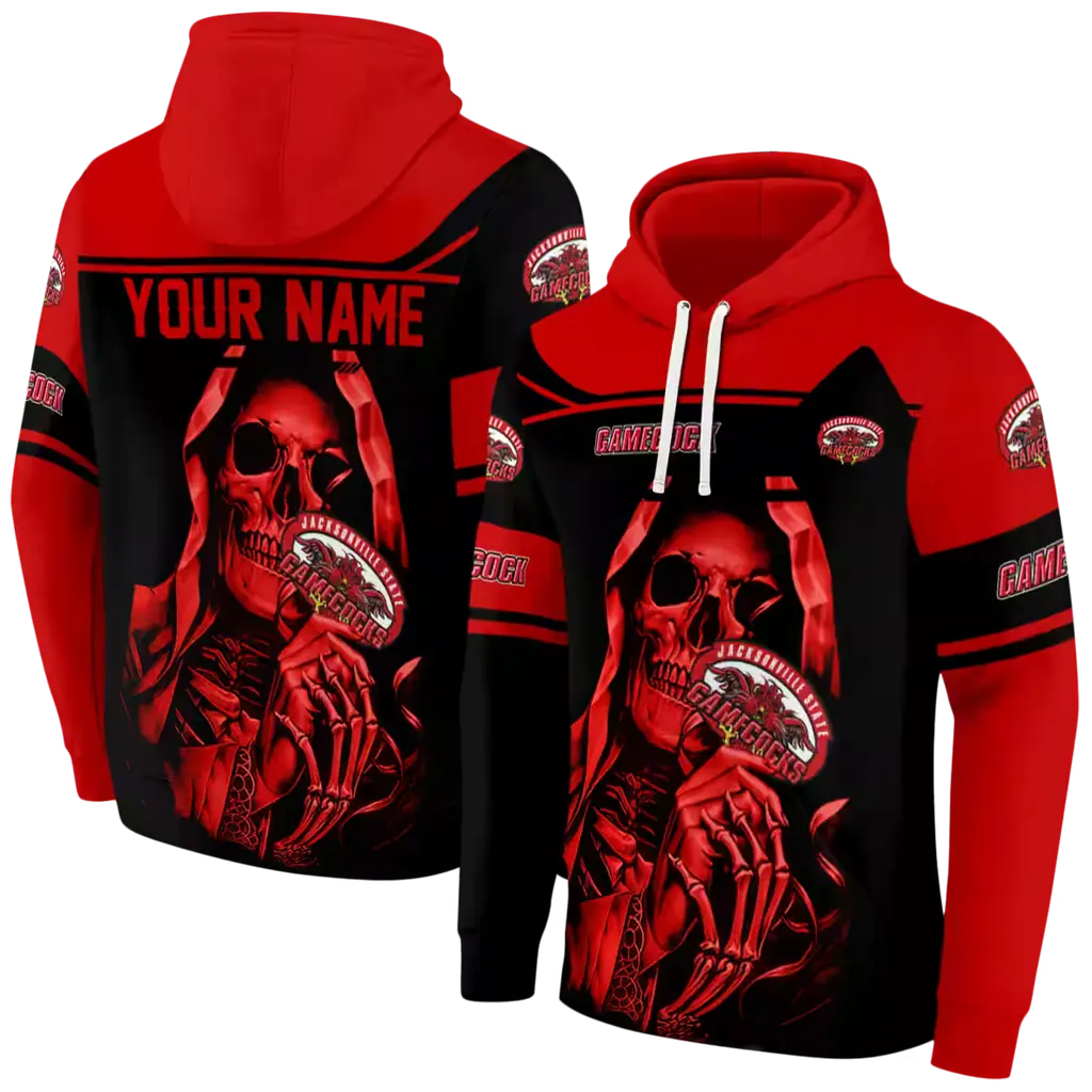 customized jacksonville state gamecocks grim reaper red black hoodie fashion forward customized jacksonville state gamecocks grim reaper red black hoodie fashion forward