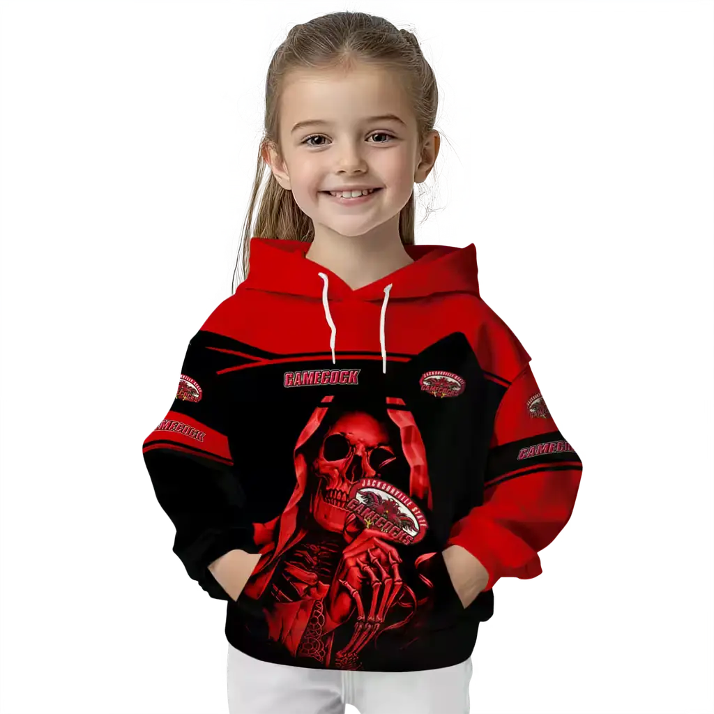 customized jacksonville state gamecocks grim reaper red black hoodie top rated customized jacksonville state gamecocks grim reaper red black hoodie top rated