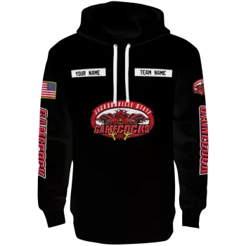 customized jacksonville state gamecocks punisher skull black hoodie best selling