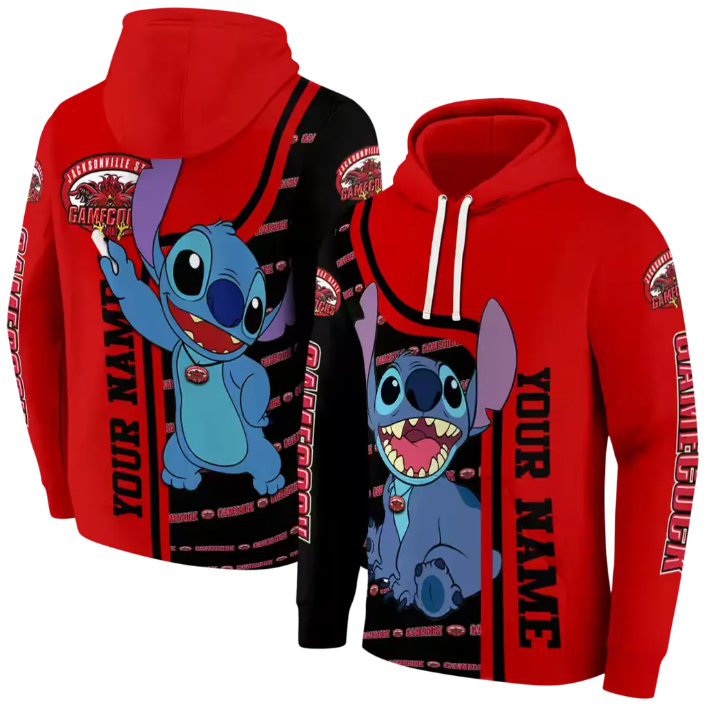 customized jacksonville state gamecocks stitch red hoodie fashion forward customized jacksonville state gamecocks stitch red hoodie fashion forward