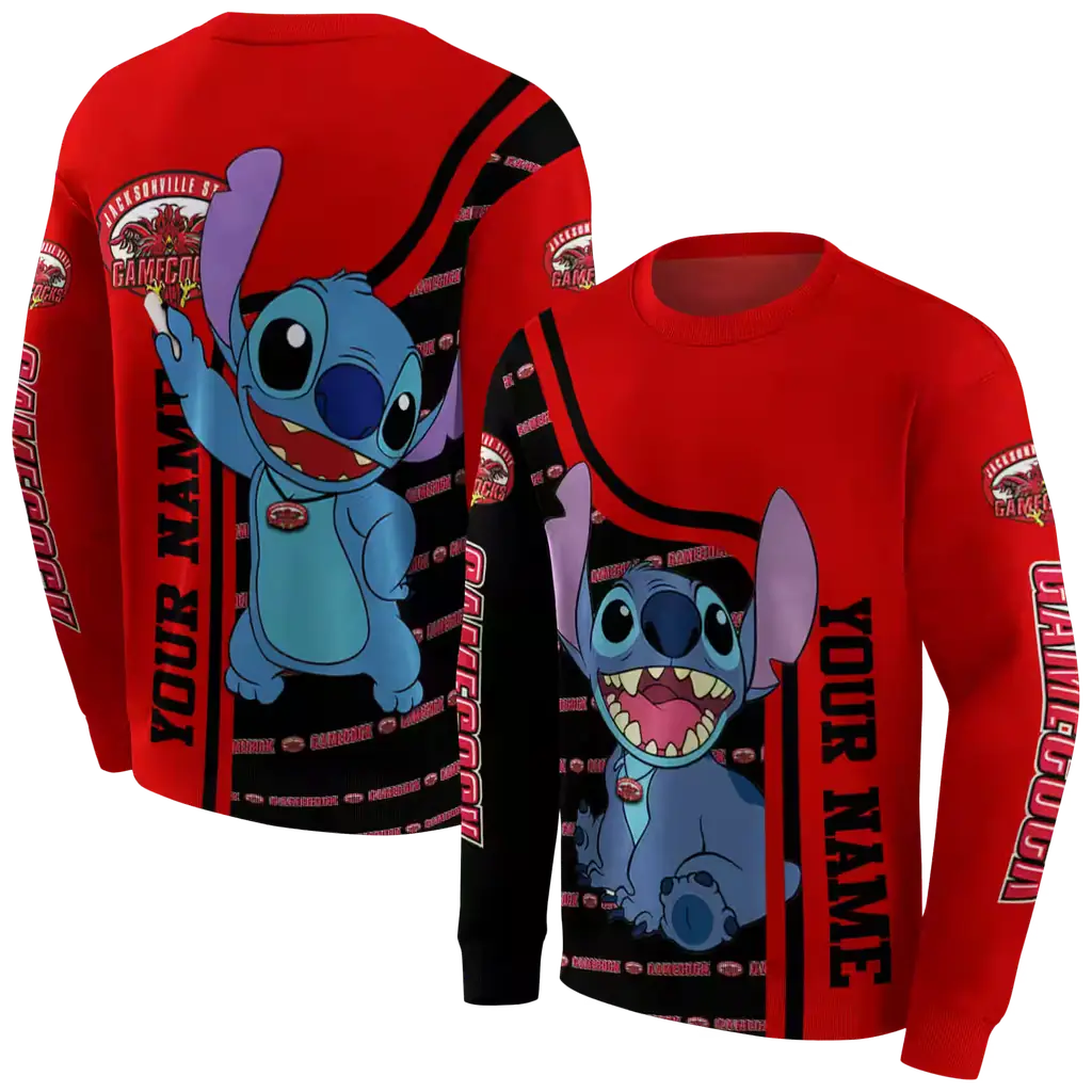 customized jacksonville state gamecocks stitch red hoodie premium grade customized jacksonville state gamecocks stitch red hoodie premium grade