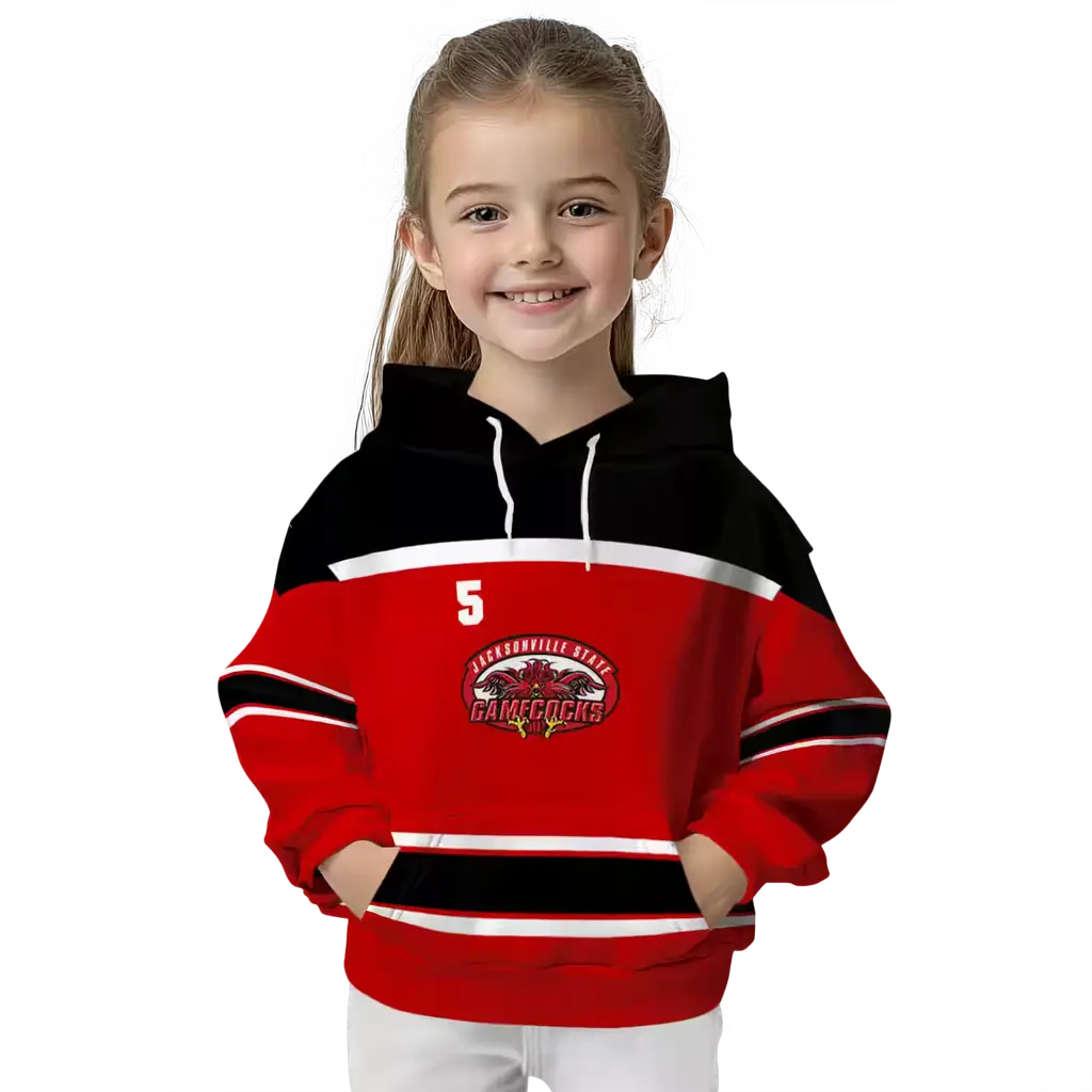 customized jacksonville state gamecocks striped pattern red hoodie top rated customized jacksonville state gamecocks striped pattern red hoodie top rated