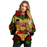 customized jacksonville state gamecocks superhero armor red green hoodie best selling