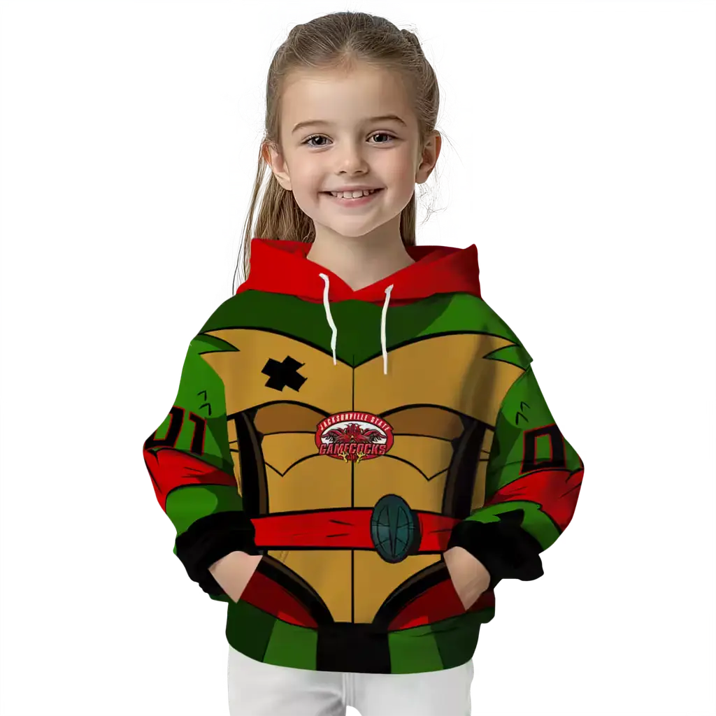 customized jacksonville state gamecocks superhero armor red green hoodie top rated customized jacksonville state gamecocks superhero armor red green hoodie top rated