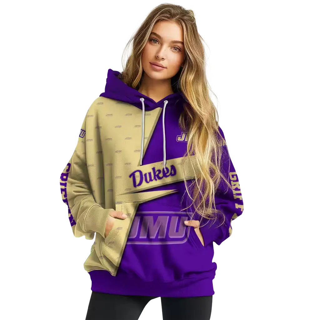 customized james madison dukes abstract shape purple hoodie high quality customized james madison dukes abstract shape purple hoodie high quality