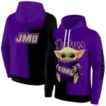 customized james madison dukes baby yoda purple black hoodie best selling