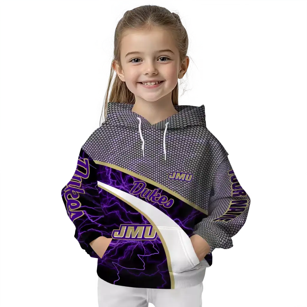 customized james madison dukes hexagonal mesh purple black gray hoodie top rated customized james madison dukes hexagonal mesh purple black gray hoodie top rated