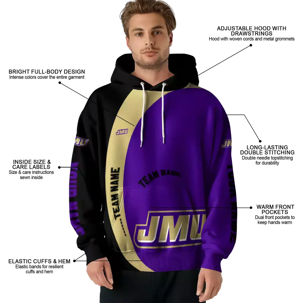 customized james madison dukes minimalist design purple black hoodie latest model customized james madison dukes minimalist design purple black hoodie latest model