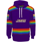 customized james madison dukes rainbow stripes purple hoodie best selling
