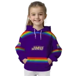 customized james madison dukes rainbow stripes purple hoodie best selling
