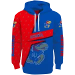 customized kansas jayhawks abstract shape blue hoodie best selling