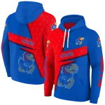 customized kansas jayhawks abstract shape blue hoodie best selling