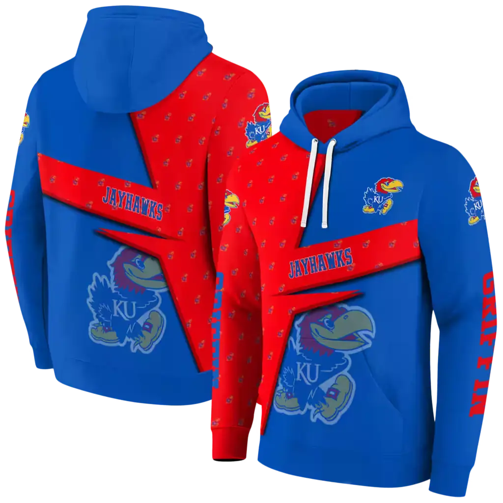 customized kansas jayhawks abstract shape blue hoodie fashion forward customized kansas jayhawks abstract shape blue hoodie fashion forward