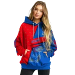 customized kansas jayhawks abstract shape blue hoodie best selling