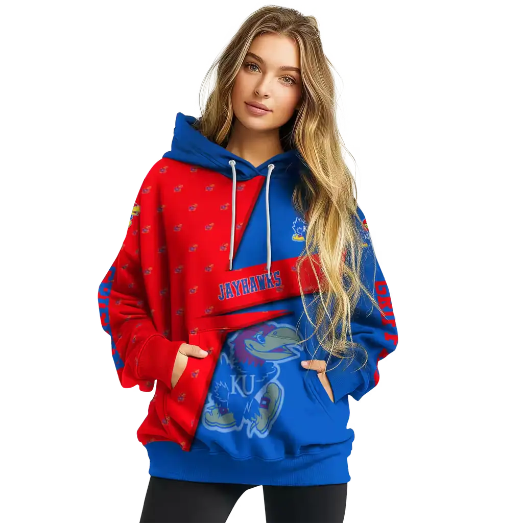 customized kansas jayhawks abstract shape blue hoodie high quality customized kansas jayhawks abstract shape blue hoodie high quality