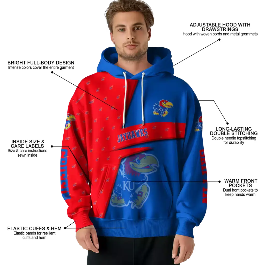 customized kansas jayhawks abstract shape blue hoodie latest model customized kansas jayhawks abstract shape blue hoodie latest model
