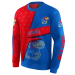 customized kansas jayhawks abstract shape blue hoodie best selling