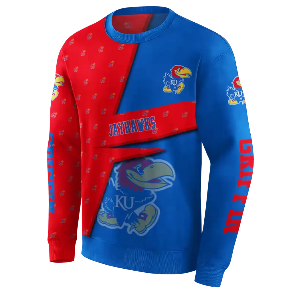 customized kansas jayhawks abstract shape blue hoodie new arrival customized kansas jayhawks abstract shape blue hoodie new arrival