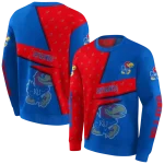 customized kansas jayhawks abstract shape blue hoodie best selling