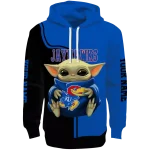 customized kansas jayhawks baby yoda blue black hoodie best selling
