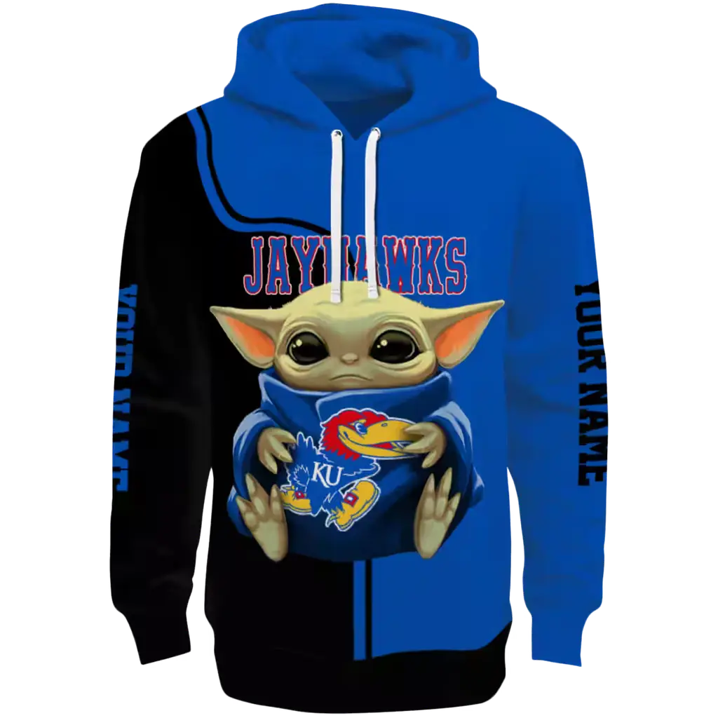 customized kansas jayhawks baby yoda blue black hoodie best selling customized kansas jayhawks baby yoda blue black hoodie best selling