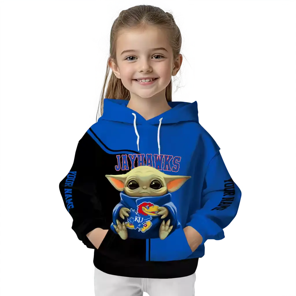 customized kansas jayhawks baby yoda blue black hoodie top rated customized kansas jayhawks baby yoda blue black hoodie top rated