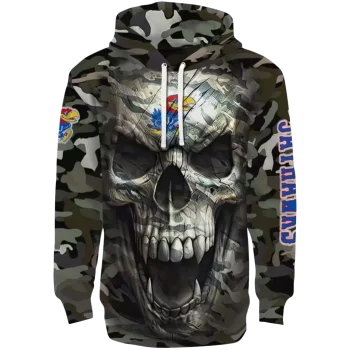 customized kansas jayhawks camo skull hoodie best selling