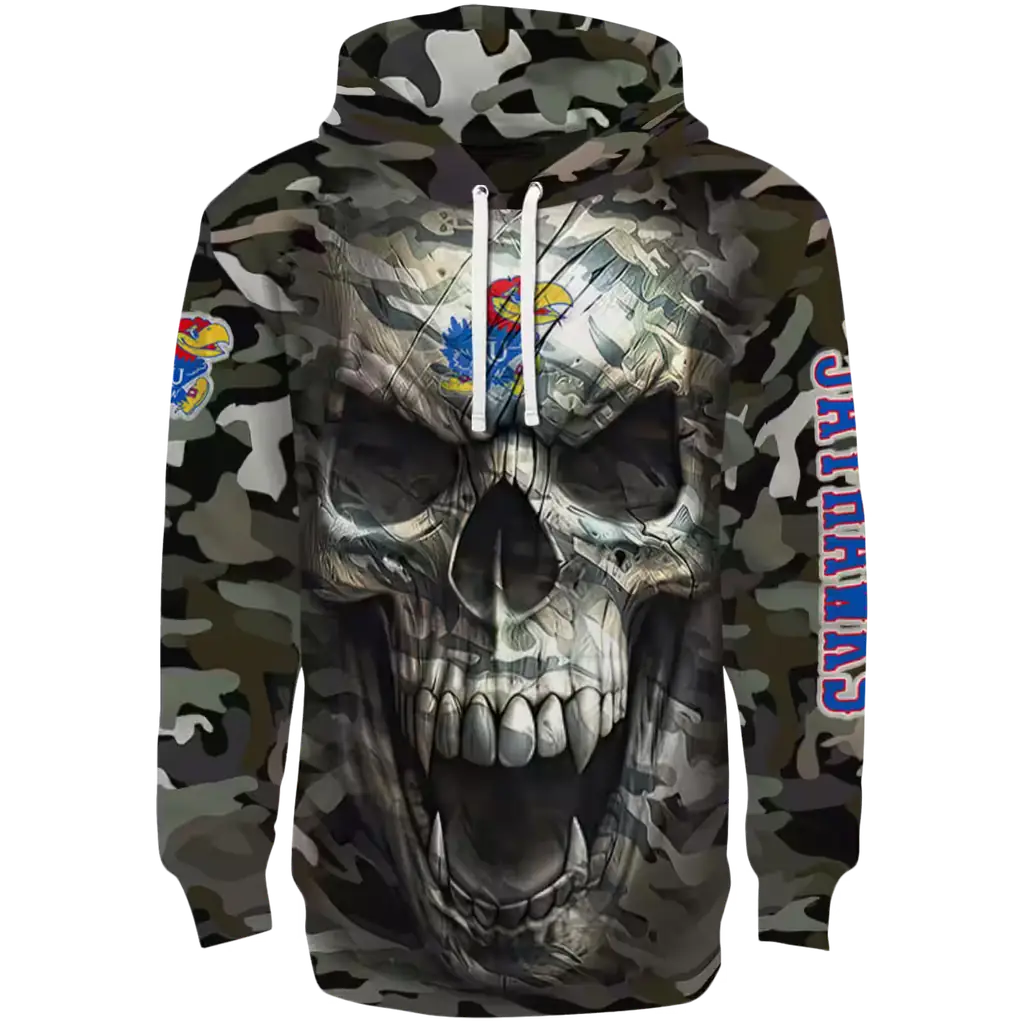 customized kansas jayhawks camo skull hoodie best selling customized kansas jayhawks camo skull hoodie best selling