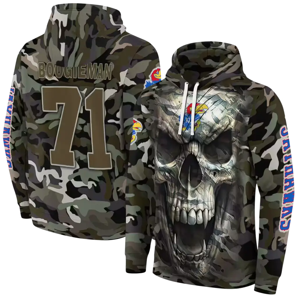 customized kansas jayhawks camo skull hoodie fashion forward customized kansas jayhawks camo skull hoodie fashion forward
