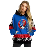 customized kansas jayhawks grateful vibes blue hoodie best selling