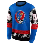 customized kansas jayhawks grateful vibes blue hoodie best selling