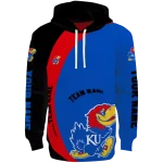 customized kansas jayhawks minimalist design blue black hoodie best selling