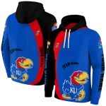 customized kansas jayhawks minimalist design blue black hoodie best selling