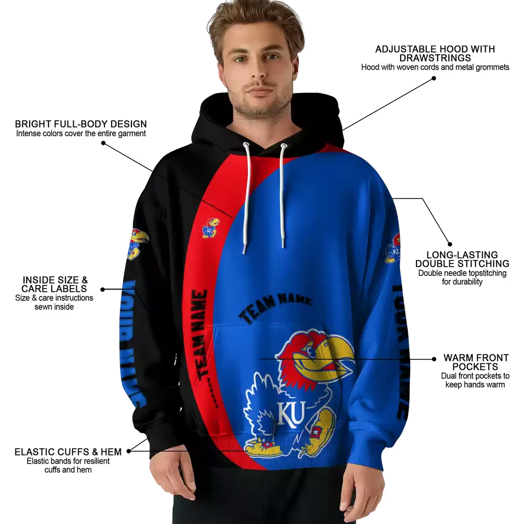 customized kansas jayhawks minimalist design blue black hoodie latest model customized kansas jayhawks minimalist design blue black hoodie latest model