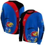 customized kansas jayhawks minimalist design blue black hoodie best selling