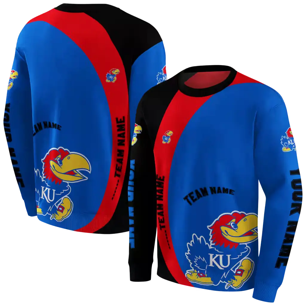 customized kansas jayhawks minimalist design blue black hoodie premium grade customized kansas jayhawks minimalist design blue black hoodie premium grade