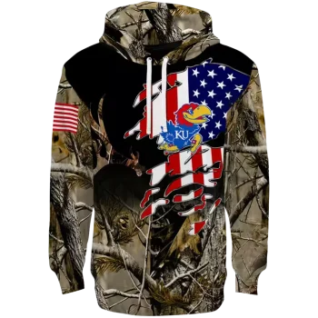 customized kansas jayhawks tree camo hoodie best selling